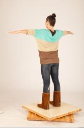 Whole Body Woman T poses Casual Slim Studio photo references